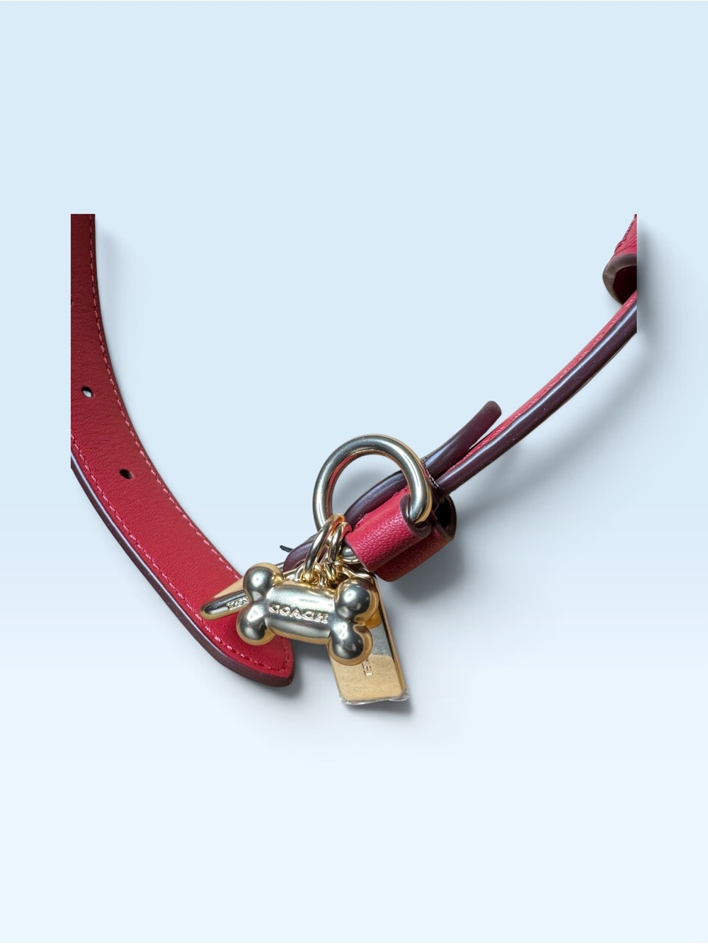 Coach Red Brown Leather Dog Collar - Picture 9 of 10